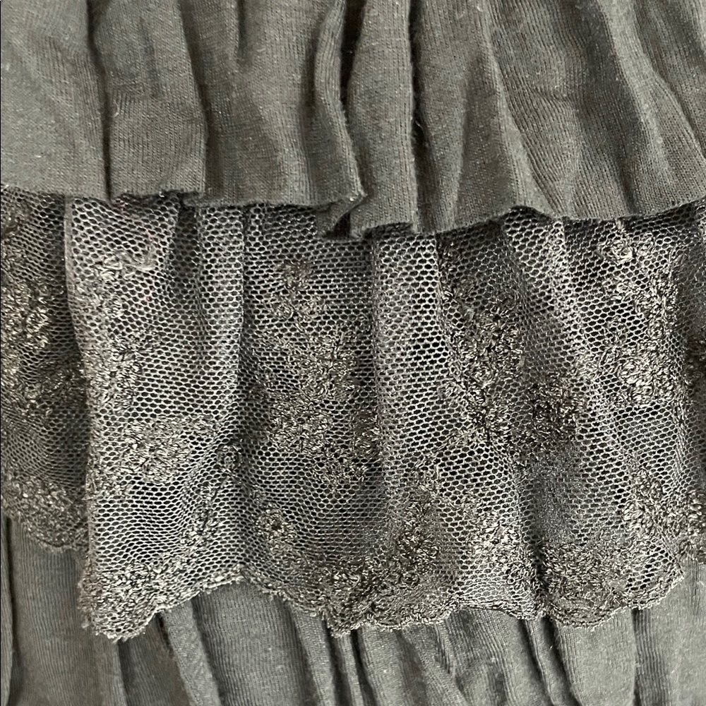 *LaSeine Elegant Black Layered Ruffle Lace Blouse - Picture 6 of 8